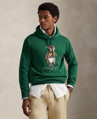 Men's Bear Print Fleece Hoodie