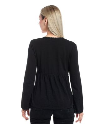 Women's V-Neck Long Sleeve Empire