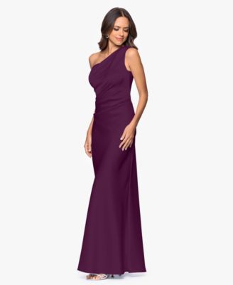 Petite One-Shoulder Sheath Gown