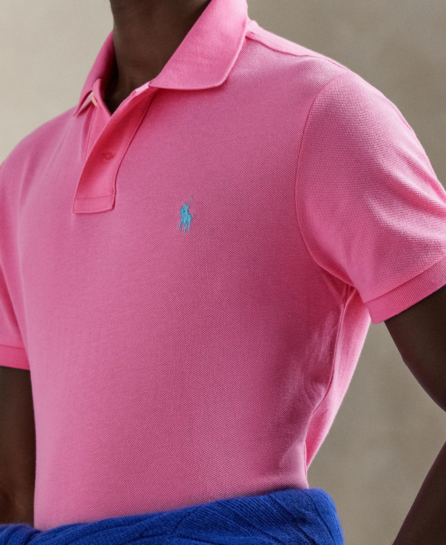 Мужское поло Polo Ralph Lauren Classic-Fit Cotton Polo, цвет: Розовый — фото 3