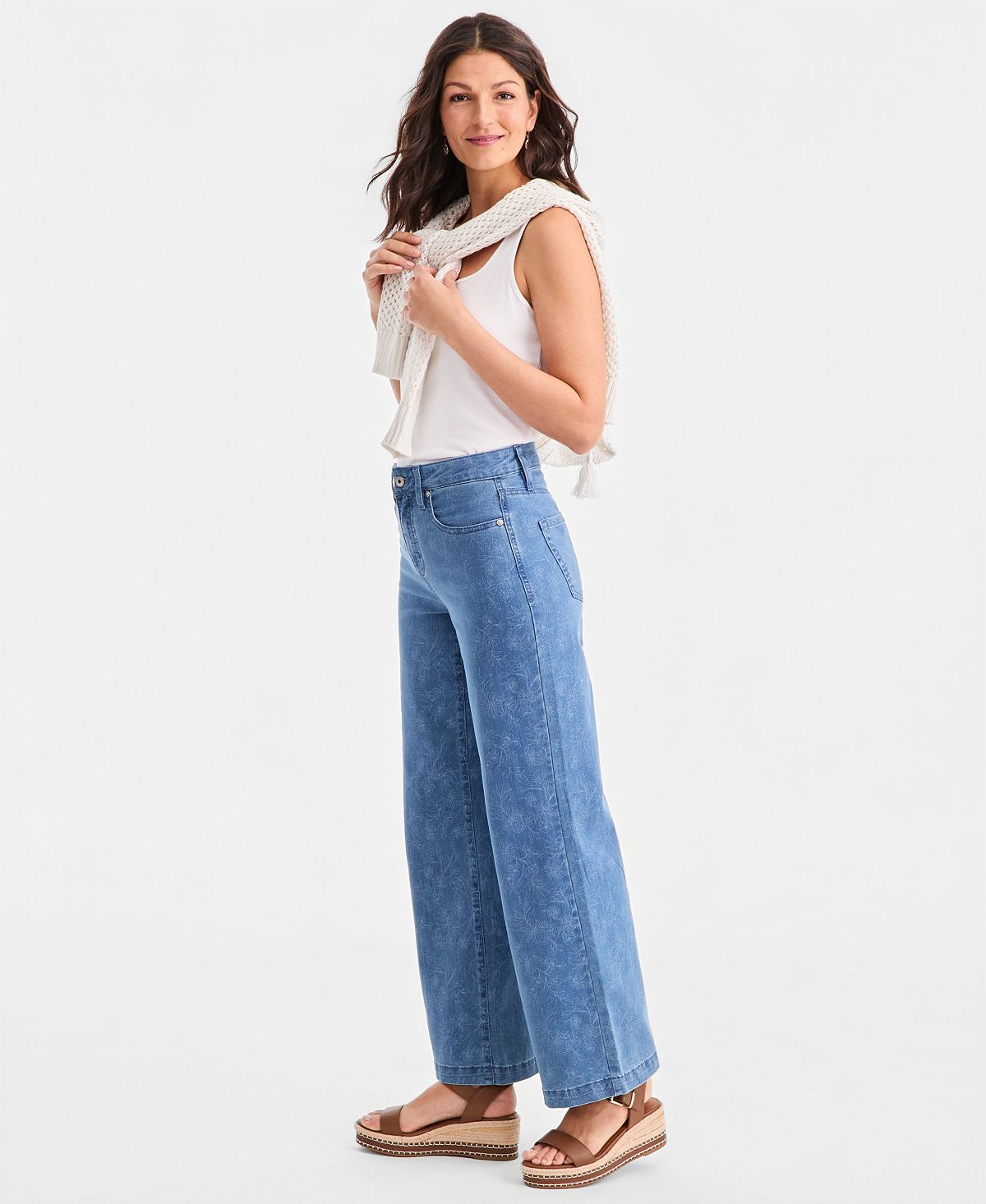 Style & Co Petite High-Rise Printed 5 Pocket Jeans, Macy's Exclusive view 3 — MAYCSS fashion products