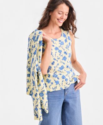 Women's Printed Sleeveless Sweater Tank