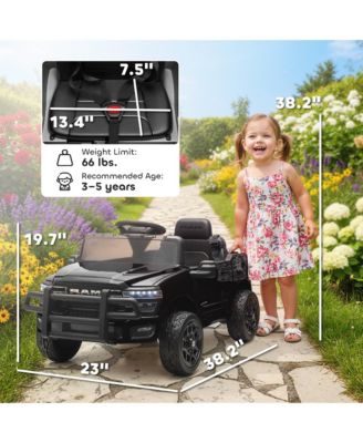 12V Licensed Dodge RAM 3500 Kids Ride on Car with Dual Motors