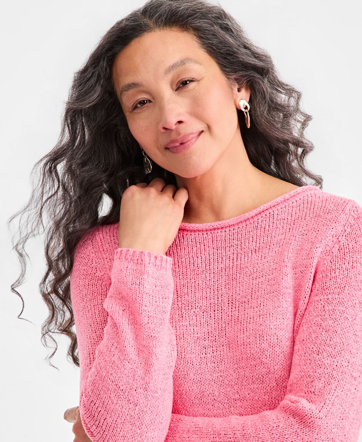 Style & Co Petite Boat Neck Tape Yarn Sweater, Macy's Exclusive