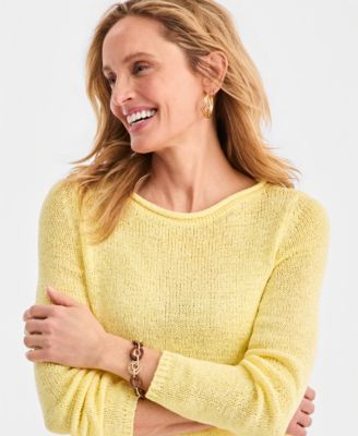 Women's Tape Yarn Roll Neck Sweater
