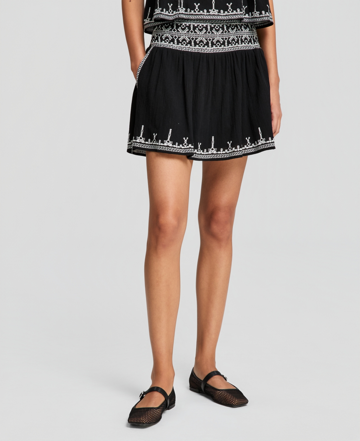 And Now This Women's Embroidered-Trim Mini Skirt, Macy's Exclusive