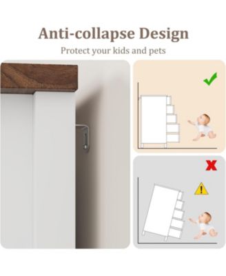 Farmhouse 5 Drawer Dresser for Bedroom, Wood Dresser Chest of Drawer with Sliding Barn Door, Adjustable Shelf