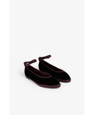 Women's Velvet Strap Ankle Slipper