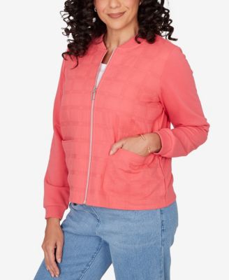 Petite Austin Quilted Knit Ribbed Jacket