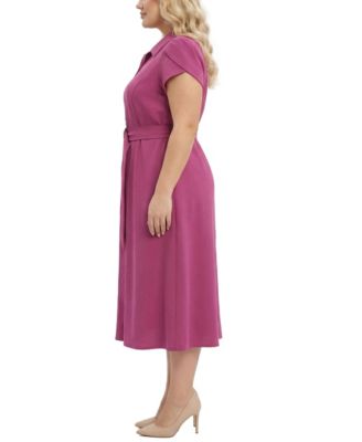 Plus Size Midi Petal Sleeve Dress