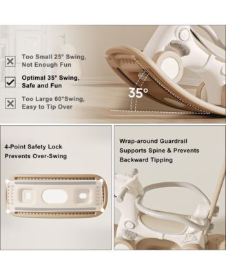 4-in-1 Musical Rocking Horse for Toddlers, Converts to Ride-On Toy, Walker & Balance Board