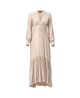 Women's V-Neck Long Sleeve Maxi Dress