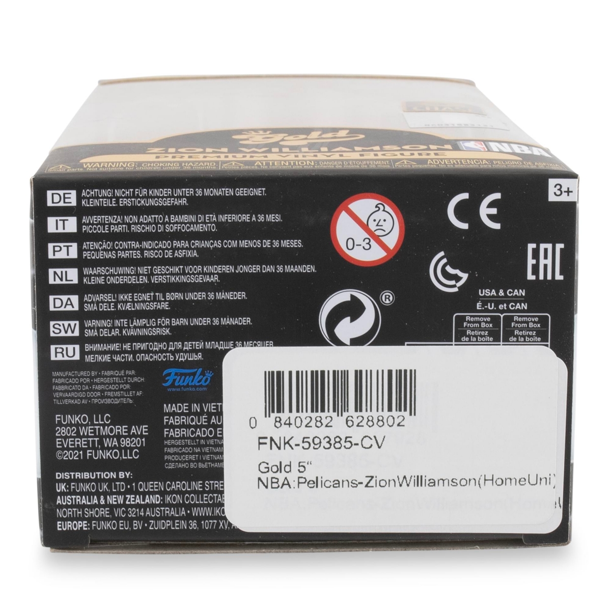 Funko New Orleans Pelicans Nba Funko Gold 5 Inch Vinyl Figure | Zion Williamson Chase