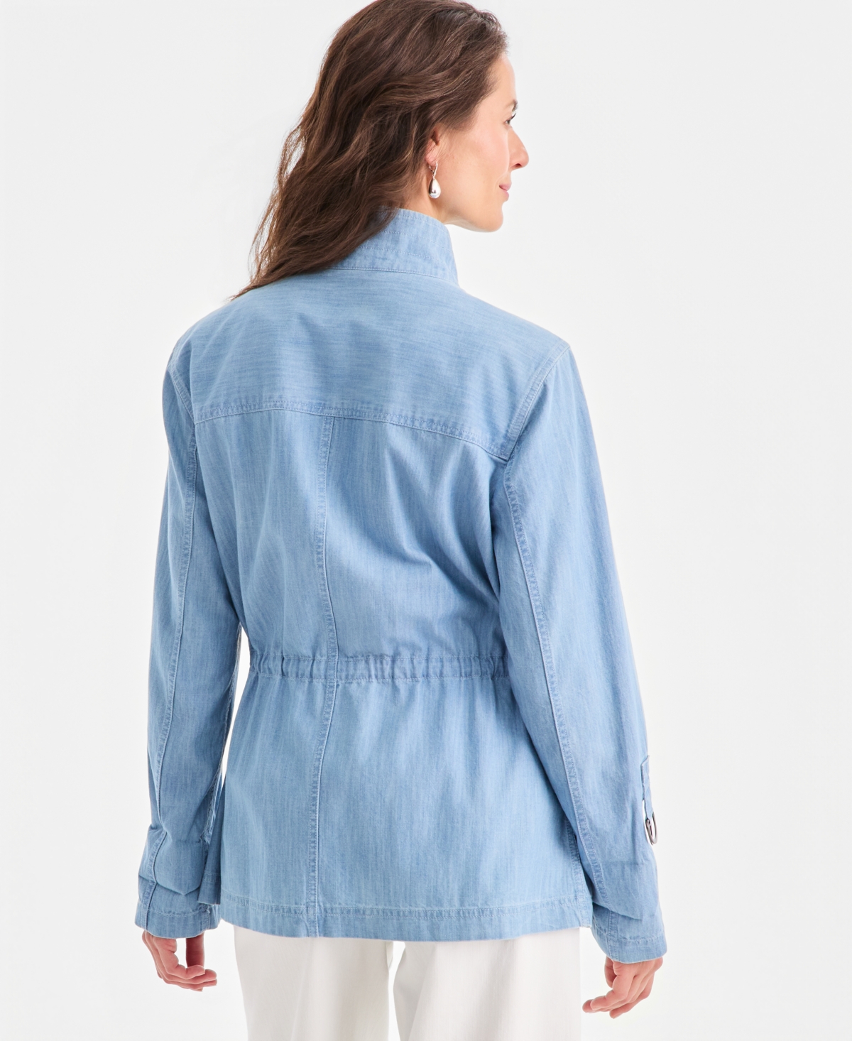 Style & Co Petite Long-Sleeve Roll Tab Soft Mock Neck Field Jacket, Macy's Exclusive