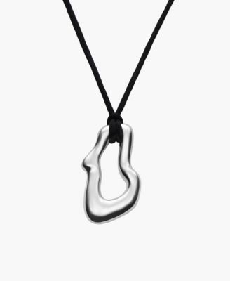 Dome Wavy Pendant with Black Cord