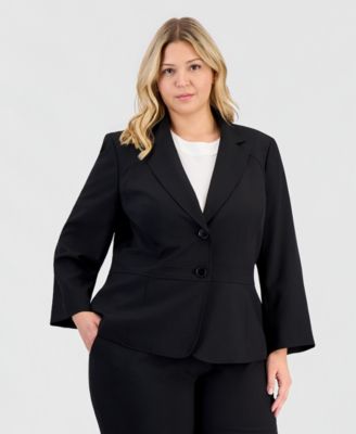 Plus Size Two-Button Waist-Inset 2 Piece Pantsuit