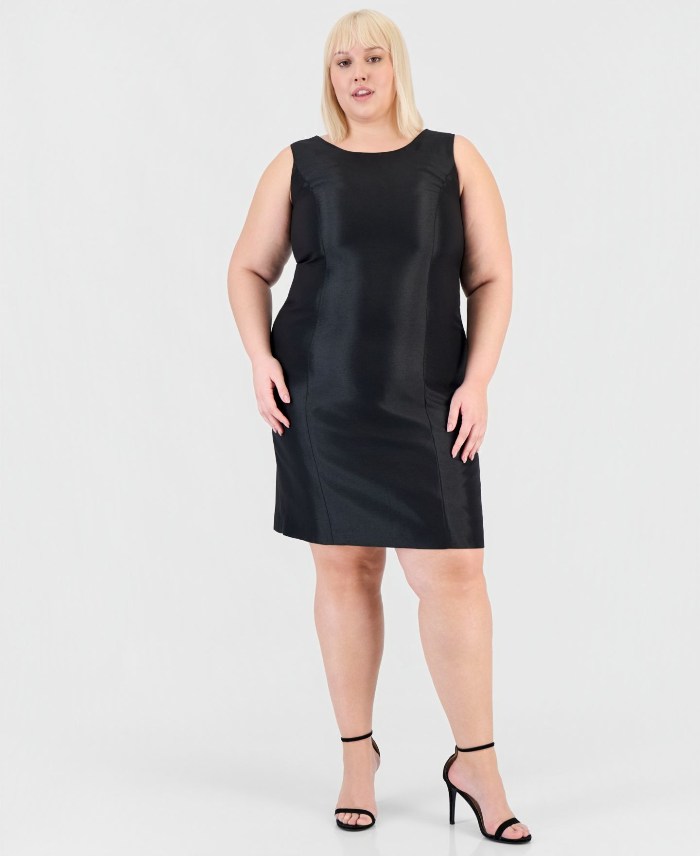 Женское платье Le Suit Plus Size Open-Front Jacket & Sleeveless Sheath, цвет: Чёрный — фото 5