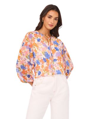 Women's Ruffle Tie-Neck Blouse