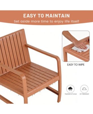 3 Piece Modern Outdoor Patio Sectional Conversation Set with Square Coffee Table Waterproof Thick Cushions for Porch Balcony