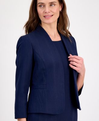 Women's Jacquard Open-Front Jacket 2 Piece Dress Suit