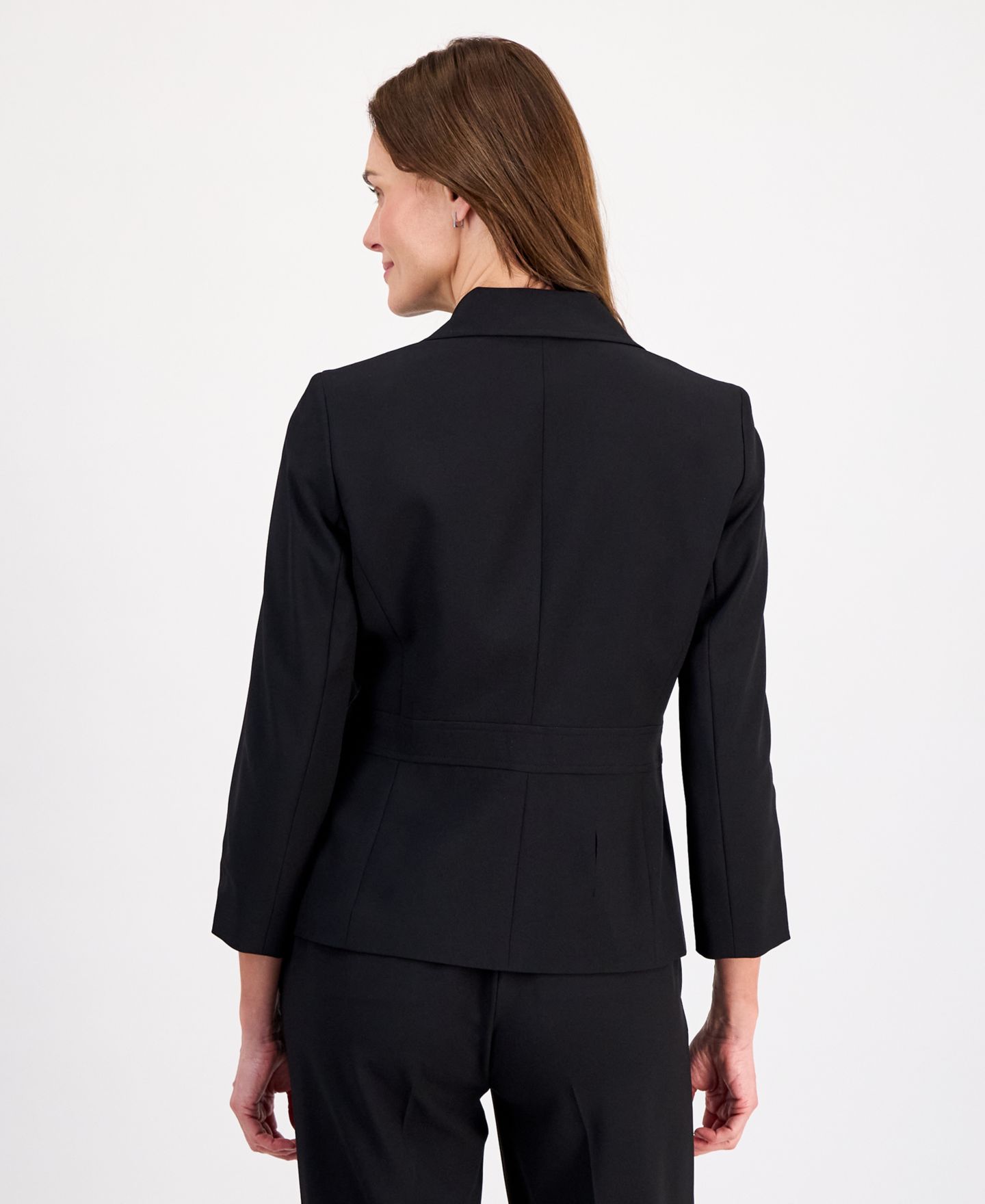 Женский брючный костюм Le Suit из двух предметов с двумя пуговицами, цвет: Чёрный — фото 5