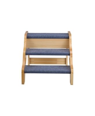 3-Step Wooden Pet Stairs for High Beds, Sofa, or Car, Non-Slip Surface, 150 lb Capacity