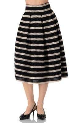 Women's Striped Textured Midi Skirt