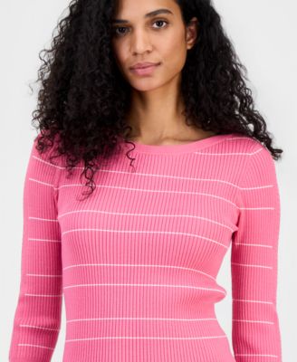 Women's Ribbed Boat-Neck Sweater