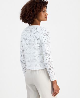 Women's Embroidered Crochet Cardigan