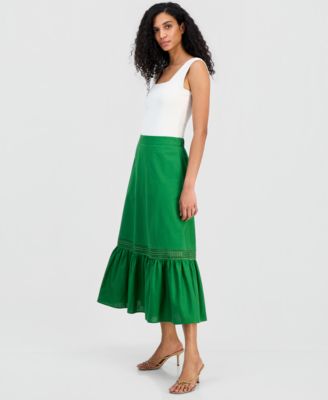 Women's Pull-On Ruffled-Hem Skirt