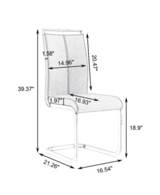 PU Leather Dining Chairs - Set of 4 - White