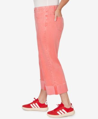 Plus Size Sunwashed Cuffed Colored Ankle Jean