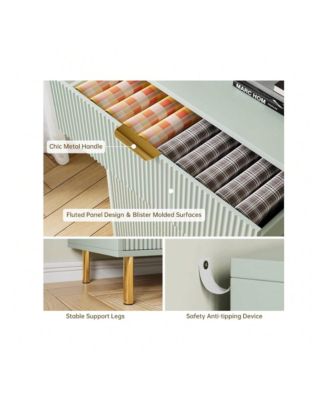 3-Drawer Wood Dresser Chest, Large Modern Nightstand Storage Organizer for Bedroom Clothes