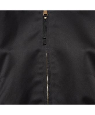 Women's Black Medusa Embroidered Satin Bomber Jacket