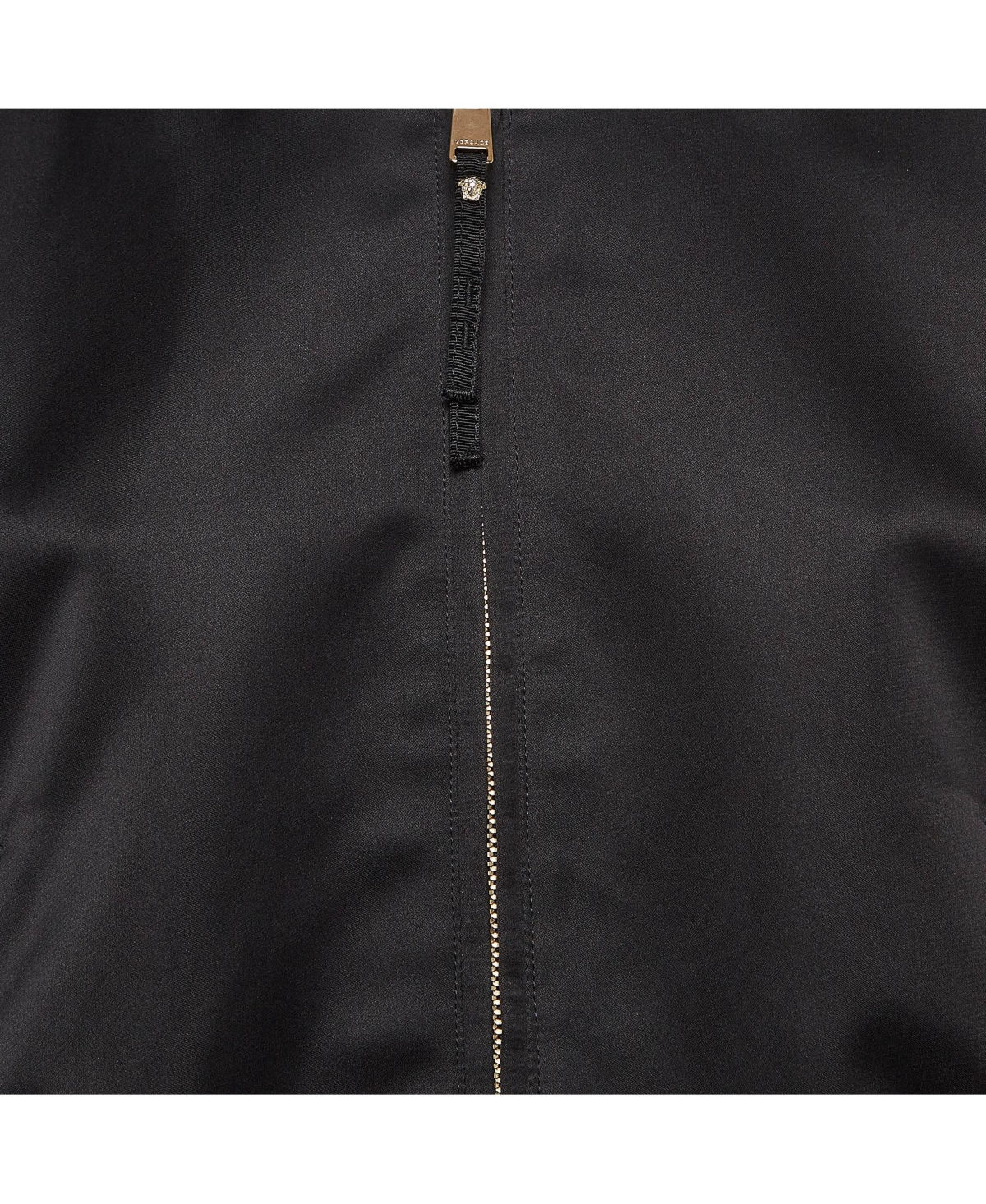 Pre-Owned Versace Women's Black Medusa Embroidered Satin Bomber Jacket