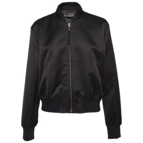 Женские куртки Pre-Owned Versace Women's Black Medusa Embroidered Satin Bomber Jacket