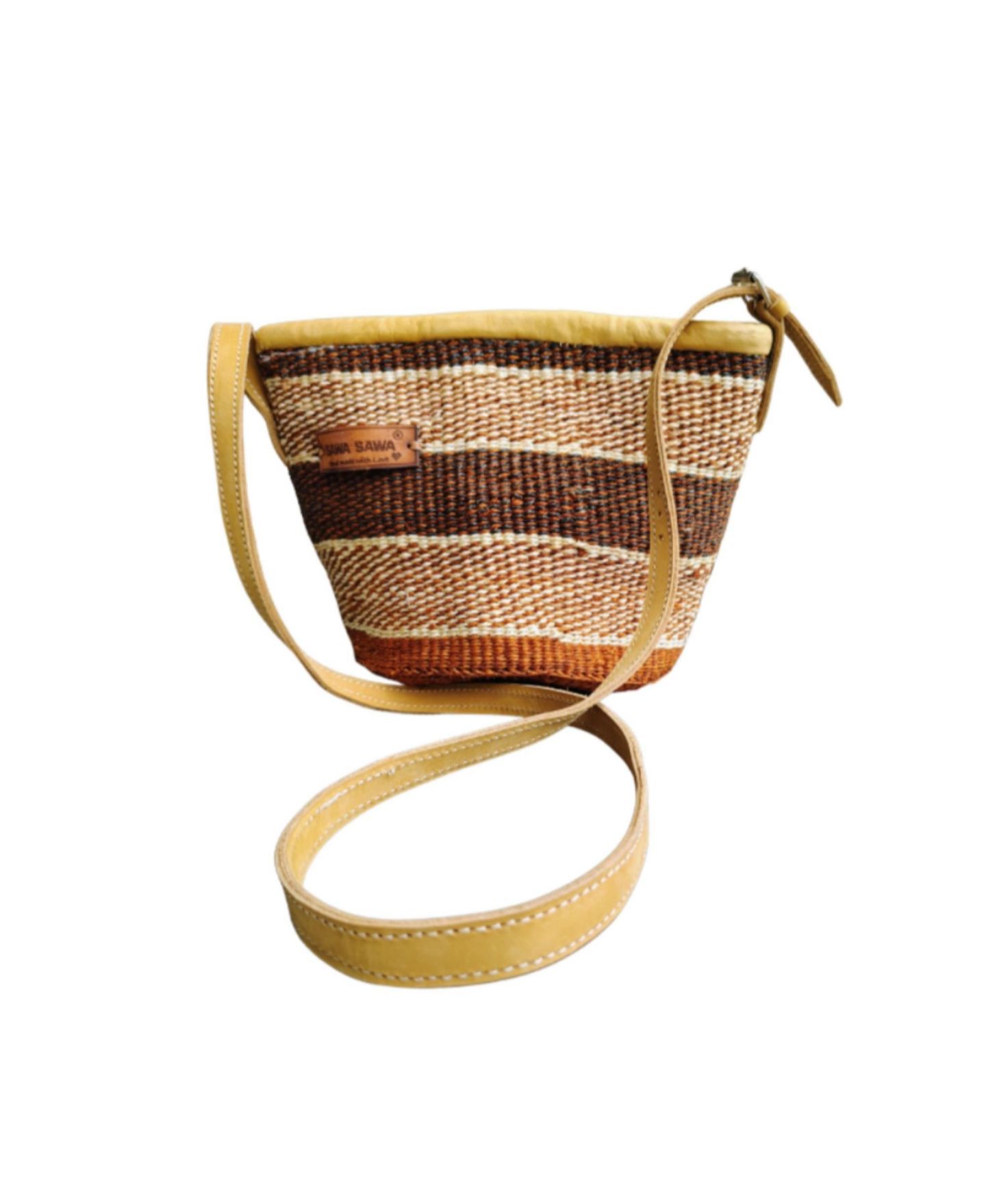 Женская сумка SAWA SAWA Life Lines Handmade Sisal Straw Crossbody, цвет: Коричневый / Белый — фото 2