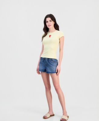 Juniors' Beachy Beaded Short-Sleeve T-Shirt