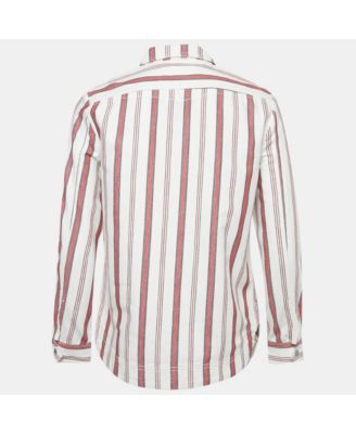 Women's White Striped Cotton Tach Raye Jacket