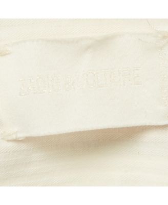 Women's White Striped Cotton Tach Raye Jacket