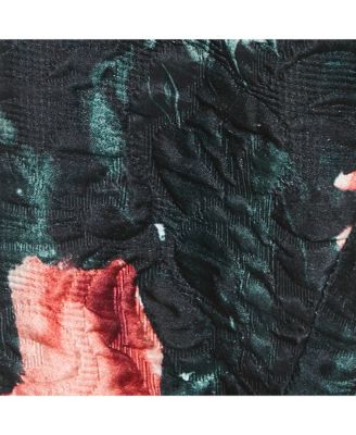 Women's Black Floral Print Jacquard Bolero Jacket