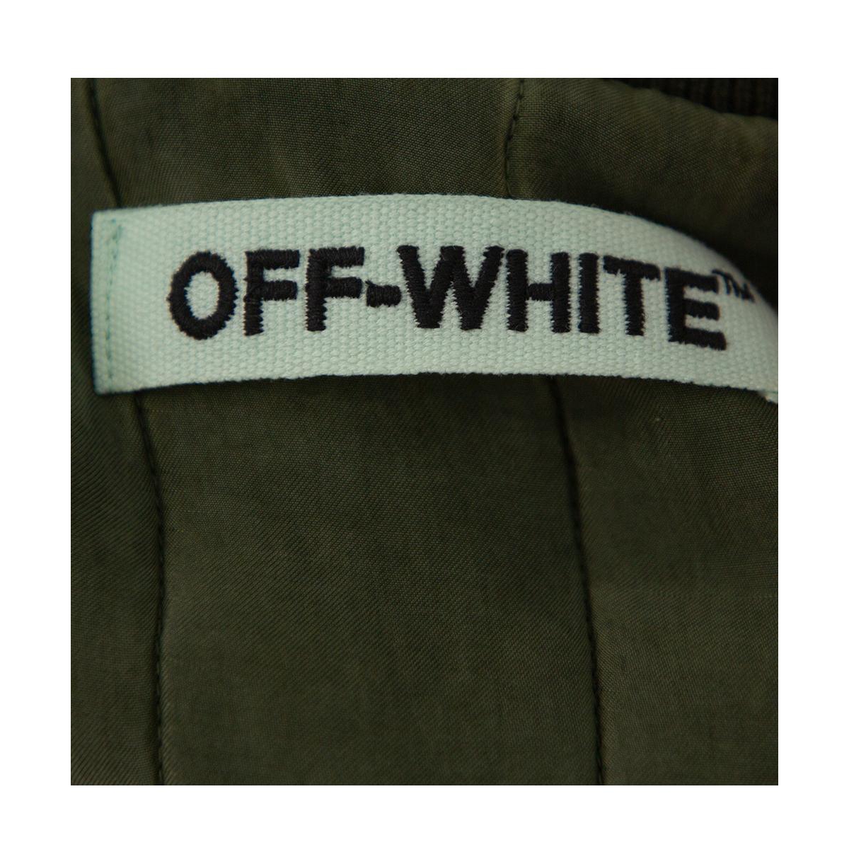 Pre-Owned Off-White Women's Green Cupro Washed Out Effect Zipper Front Bomber Jacket