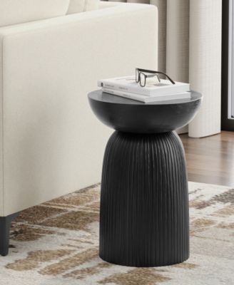 Boyd 13" Mango Wood Solid Line Accent Table