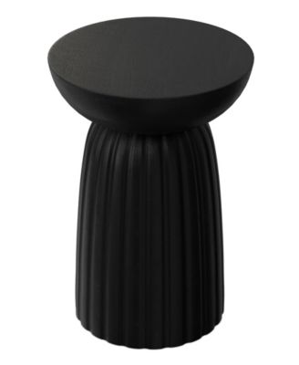 Boyd 13" Mango Wood Solid Stripe Accent Table