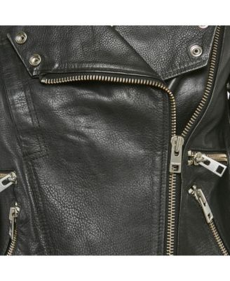 Women's Black Studded Leather Kawai Biker Jacket