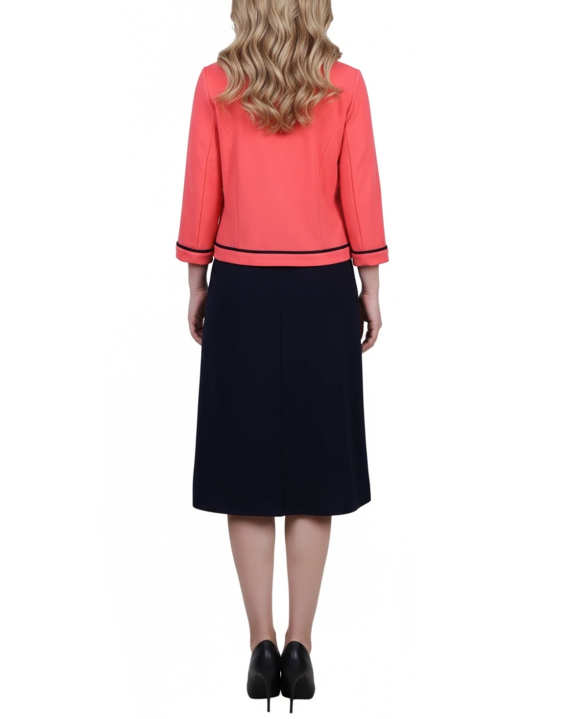 Ny Collection Petite 3/4 Sleeve 2 Piece Dress Set