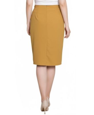 Petite Slim Belted Scuba Crepe Skirt