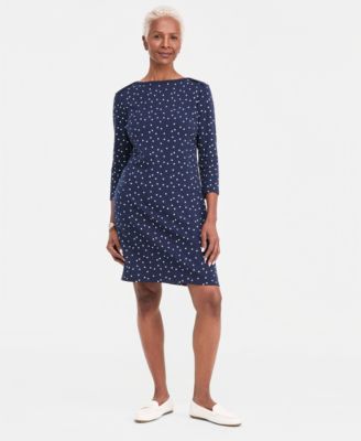 Women's Printed Boat-Neck Knit Dress