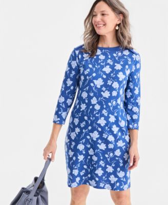 Women's Printed Boat-Neck Knit Dress