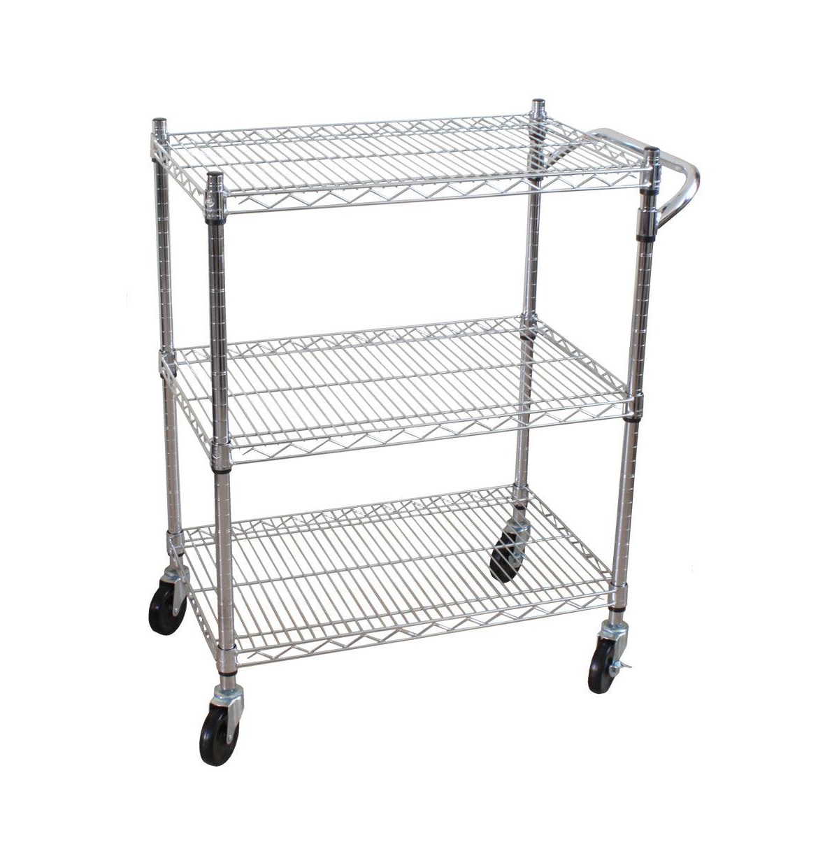 Oceanstar 3 Tier Heavy Duty All-Purpose Utility Cart - Chrome